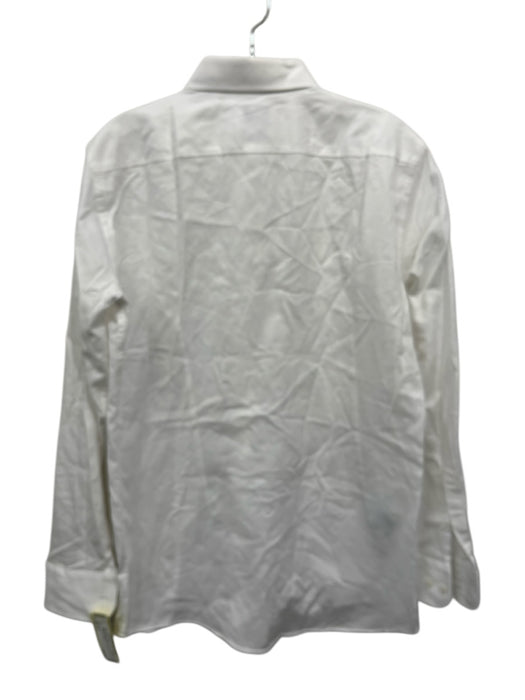 Boss Size S White Cotton Solid Button Down Men's Long Sleeve Shirt White / S
