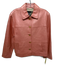St John Size P Peach Orange Leather Button Front Side pockets Jacket Peach Orange / P