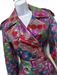 Moschino Couture Size 4 Purple, Red, Multi Polyester Geometric Print Jacket Purple, Red, Multi / 4