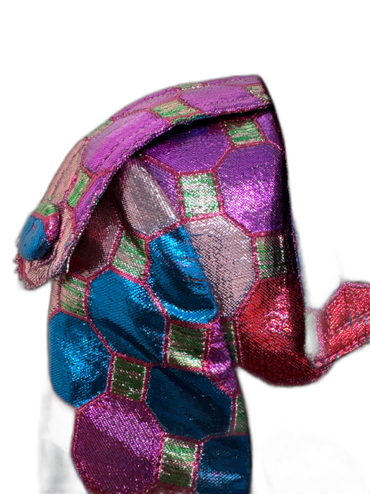 Moschino Couture Size 4 Purple, Red, Multi Polyester Geometric Print Jacket Purple, Red, Multi / 4