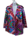 Moschino Couture Size 4 Purple, Red, Multi Polyester Geometric Print Jacket Purple, Red, Multi / 4