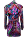 Moschino Couture Size 4 Purple, Red, Multi Polyester Geometric Print Jacket Purple, Red, Multi / 4
