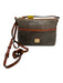 Dooney & Bourke Gray & Brown Leather Snake Embossed Crossbody Strap Bag Gray & Brown / S