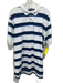 Polo Size XXL White & Blue Cotton Striped Polo Men's Short Sleeve White & Blue / XXL