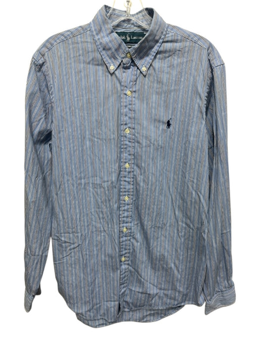 Ralph Lauren Size M Blue & White Cotton Striped Button Up Long Sleeve Shirt Blue & White / M