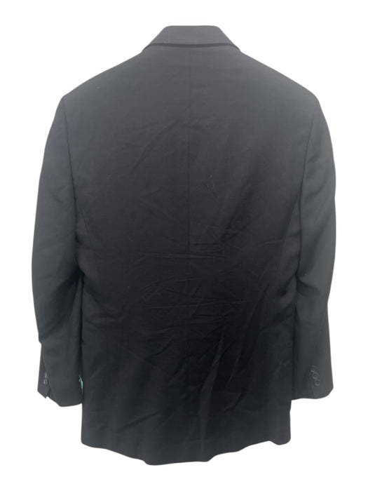 Armani Black Wool Blend Solid 3 button Men's Suit Black / 48