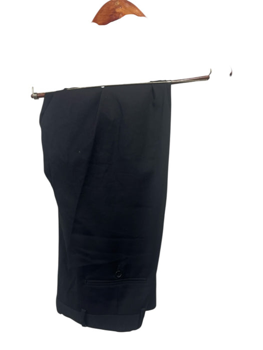Armani Black Wool Blend Solid 3 button Men's Suit Black / 48