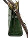 Tory Burch Green & Brown Leather Snap Closure Inner Pocket one handle Bag Green & Brown / M
