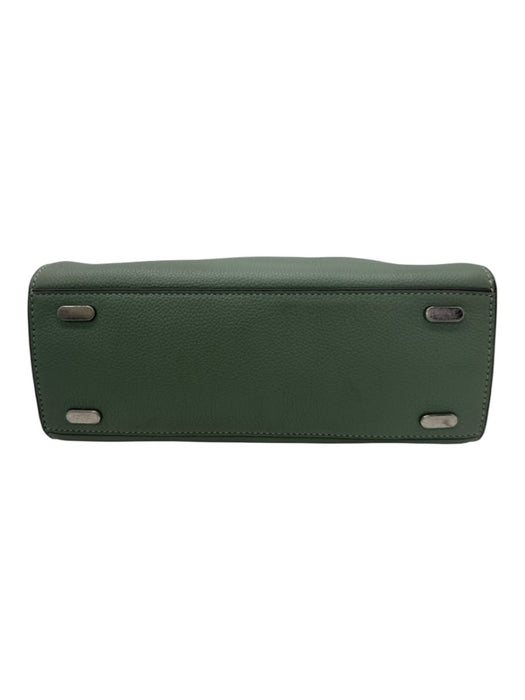 Tory Burch Green & Brown Leather Snap Closure Inner Pocket one handle Bag Green & Brown / M