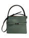 Tory Burch Green & Brown Leather Snap Closure Inner Pocket one handle Bag Green & Brown / M