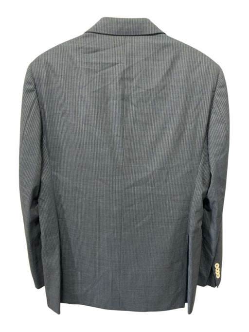 Pal Zileri Blue & Light Blue Print Wool Striped 2 Button Men's Suit Blue & Light Blue Print / 52