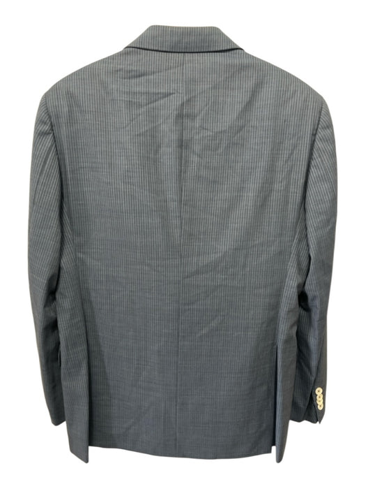 Pal Zileri Blue & Light Blue Print Wool Striped 2 Button Men's Suit Blue & Light Blue Print / 52