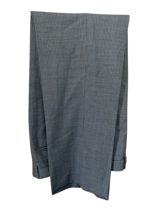 Pal Zileri Blue & Light Blue Print Wool Striped 2 Button Men's Suit Blue & Light Blue Print / 52