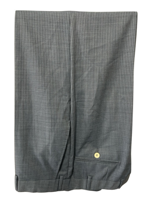 Pal Zileri Blue & Light Blue Print Wool Striped 2 Button Men's Suit Blue & Light Blue Print / 52