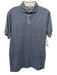 Boggi Size L Blue & White Cotton Blend Polo Men's Short Sleeve Blue & White / L