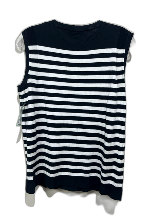 Lafayette 148 Size S Navy Blue & White Viscose & Polyamide Sleeveless Stripe Top Navy Blue & White / S