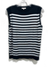 Lafayette 148 Size S Navy Blue & White Viscose & Polyamide Sleeveless Stripe Top Navy Blue & White / S