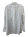 Lafayette 148 Size M White & Blue Cotton Long Sleeve Striped Blouse Top White & Blue / M