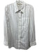 Lafayette 148 Size M White & Blue Cotton Long Sleeve Striped Blouse Top White & Blue / M