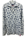 Luigi Fusaro Made in Italy Size 16 White & Blue Cotton Floral Long Sleeve Shirt White & Blue / 16