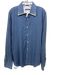 Nara Camicie Size L Blue Cotton Blend Dots Button Up Men's Long Sleeve Shirt Blue / L