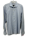 Bugatchi Size M Light Blue & White Cotton Grid Button Up Men's Long Sleeve Shirt Light Blue & White / M