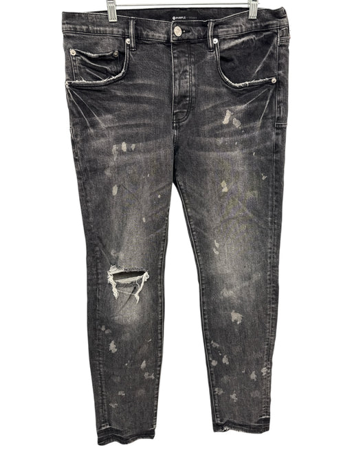 Purple - Brand Size 36 Faded Black Cotton Blend Distressed Skinny Jean Pants Faded Black / 36
