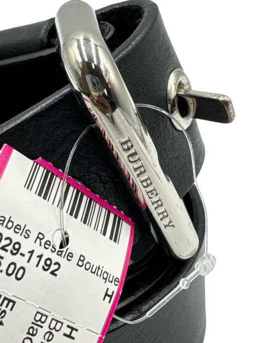 Burberry Black Leather Solid Men's Belt Black