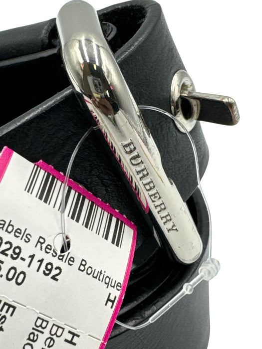 Burberry Black Leather Solid Men's Belt Black