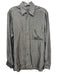 Boss Size S Gray Synthetic Shiny Button Up front pocket Men's Long Sleeve Shirt Gray / S