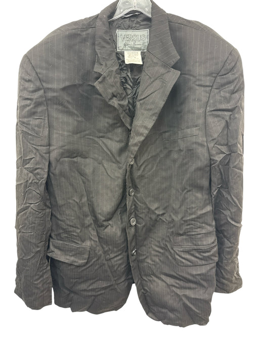 Versus Versace AS IS - vintage Size Est L Black Wool Blend Striped Blazer Jacket Black / Est L