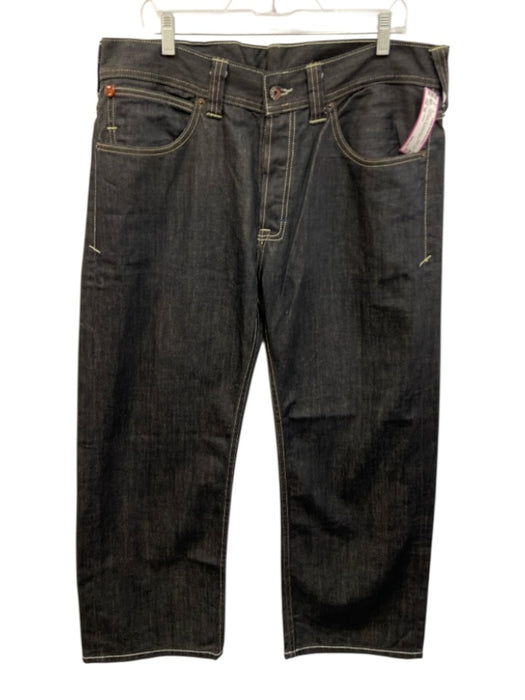 Evisu x Puma Size 38 Dark Wash Cotton Blend Solid Jean Tab Closure Men's Pants Dark Wash / 38