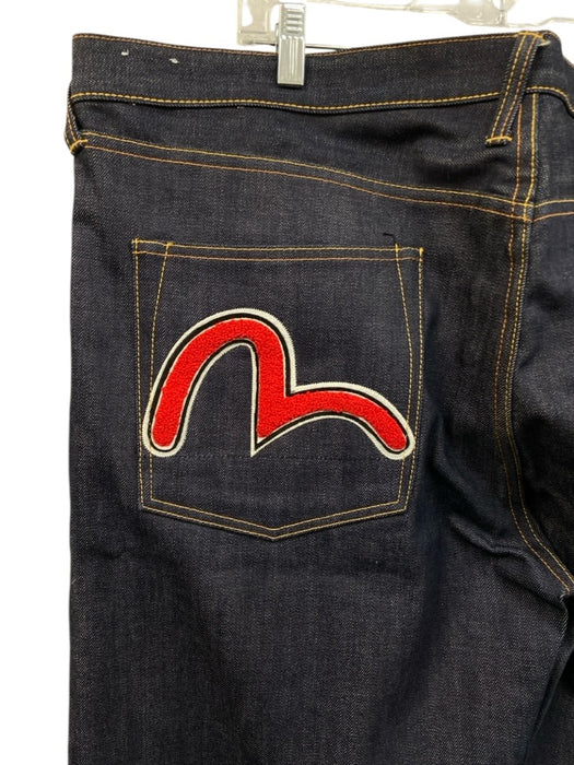 Evisu Size 40 Dark Wash Cotton Solid Selvedge Jean Men's Pants Dark Wash / 40