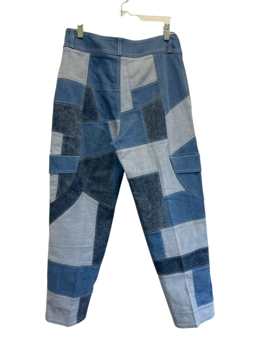 Stella McCartney Size 28 Mixed Blues Cotton Blend Denim Patchwork Tapered Jeans Mixed Blues / 28