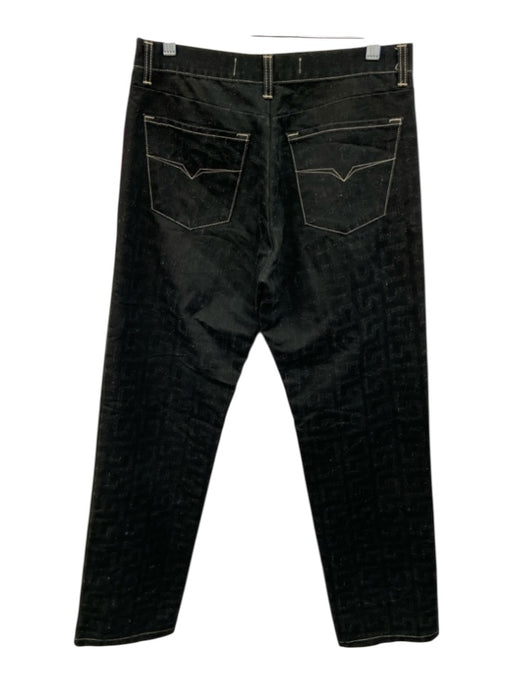 Versace Jeans Couture Size 32 Black Cotton Blend Denim Textured Button Fly Jeans Black / 32