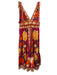 Farm Rio Size M Pink, Red & Orange Cotton Floral Tie Shoulder Button Front Dress Pink, Red & Orange / M