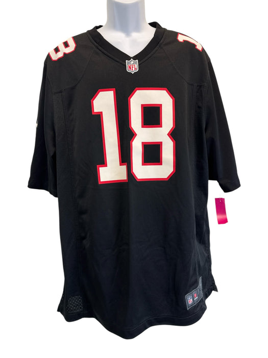 Nike Size XL Black, Red & White Polyester Jersey Men's Short Sleeve Black, Red & White / XL