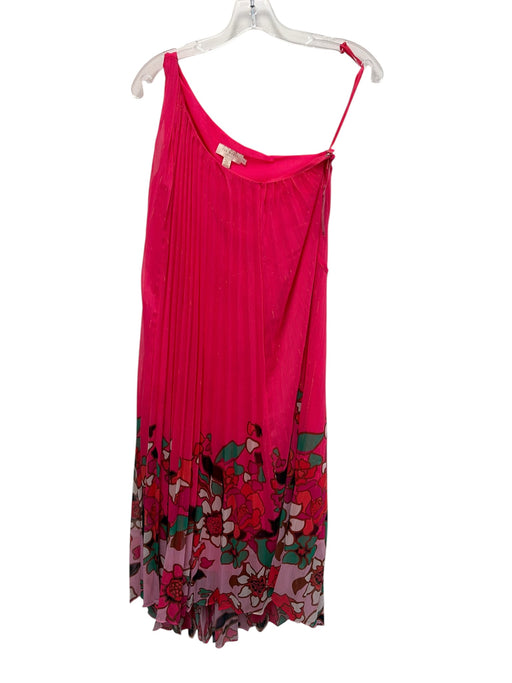 Ted Baker Size S / 1 Hot Pink & Multi Polyester Metallic Thread Pleated Dress Hot Pink & Multi / S / 1