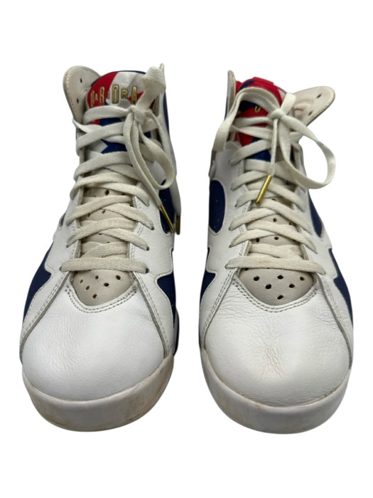Jordan Shoe Size 11 AS IS Blue & Red Leather Color Block Sneaker Men's Shoes Blue & Red / 11