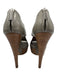 Gucci Shoe Size 38 Gray Leather Wooden Sole Platform Sandals Gray / 38