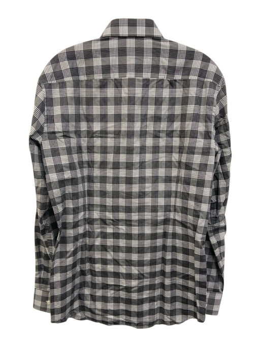 Hugo Boss Size 15.5 Gray & Black Cotton Blend Plaid Button Down Shirt Gray & Black / 15.5