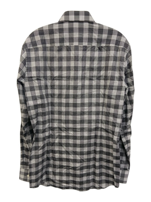 Hugo Boss Size 15.5 Gray & Black Cotton Blend Plaid Button Down Shirt Gray & Black / 15.5