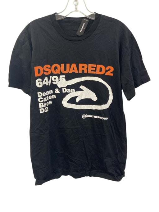 Dsquared Size L Black Cotton Graphic Shirt Black / L