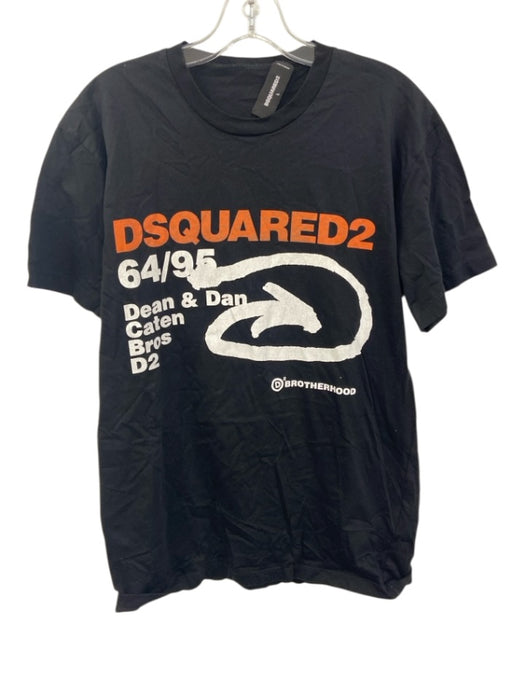 Dsquared Size L Black Cotton Graphic Shirt Black / L