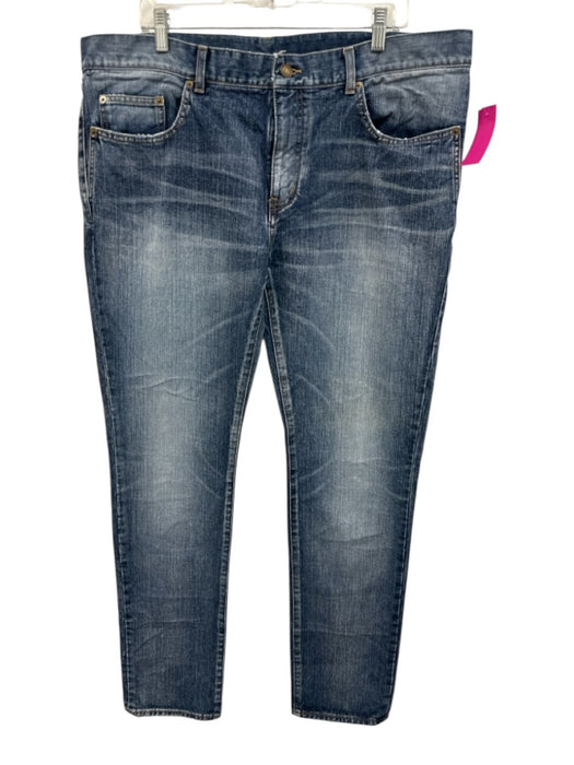 Saint Laurent Size 36 medium dark wash Cotton Washed Jean Slim Men's Pants medium dark wash / 36