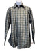 Gucci Size 15.5 Gray & Green Silk Plaid Shacket Men's Long Sleeve Shirt Gray & Green / 15.5