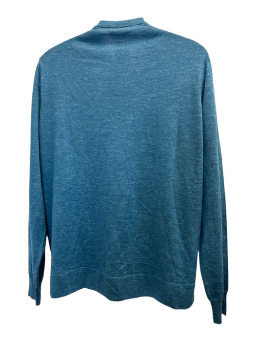 Loro Piana NWT Size 52 Blue Silk Blend Solid Crew Neck Men's Sweater Blue / 52