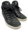 Guiseppe Zanotti Shoe Size 38 Slate Gray Leather Fabric Block lace up Sneakers Slate Gray / 38