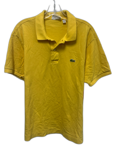 Lacoste Size XL Yellow Cotton Solid Polo Men's Short Sleeve Yellow / XL