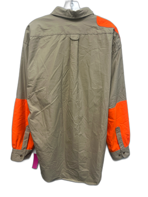 Filson Size XL Beige & Orange Cotton Solid Outdoors Button up Long Sleeve Shirt Beige & Orange / XL